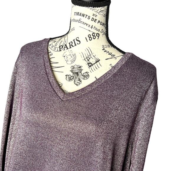 Faded Glory Size 3X (22-24W) V-Neck Long Sleeve Round Hem Pullover - Picture 8 of 13